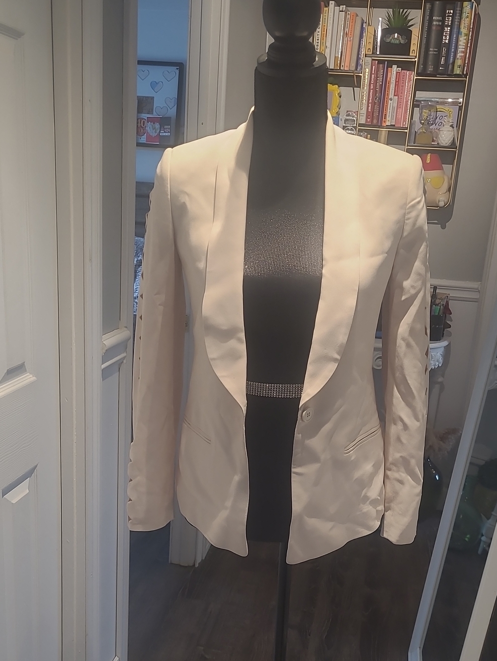 Club Monaco Cream Blazer Cut Out Detailing On Sleeves